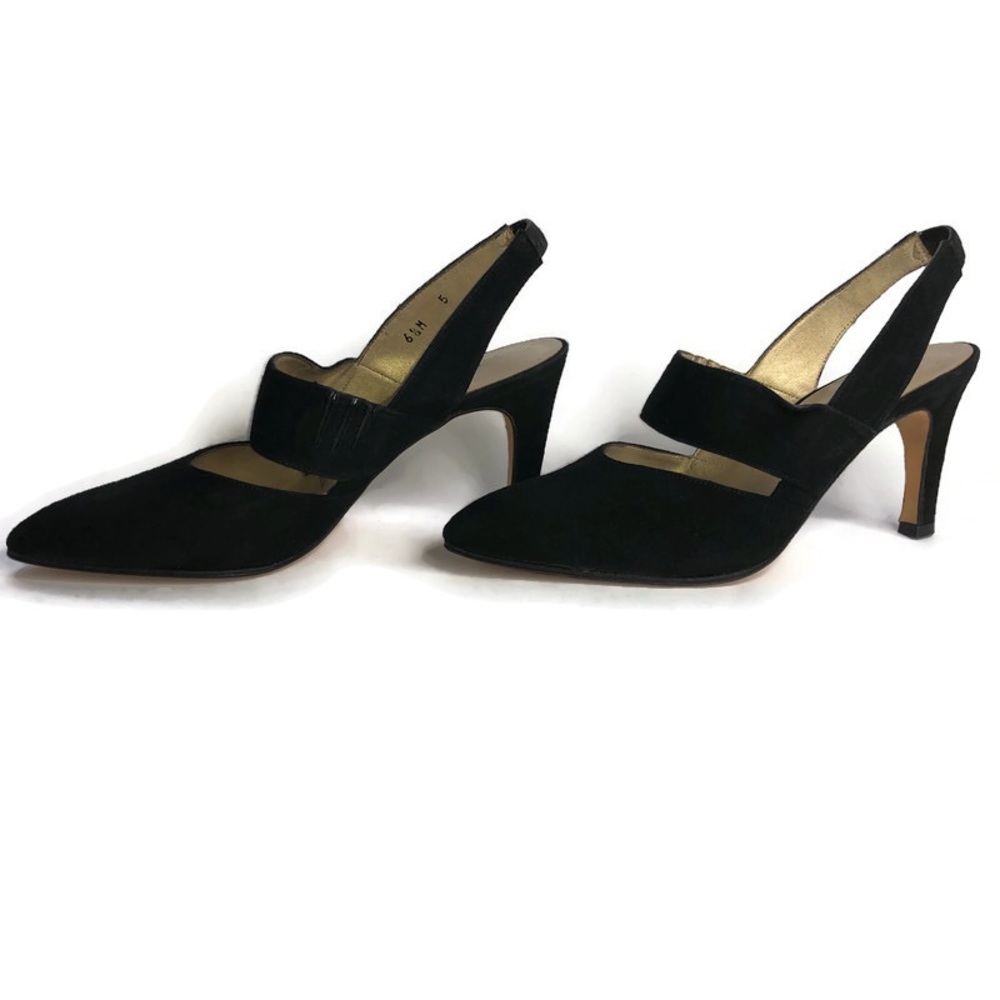 Jazz Suede Heels with Leather Sole Slingback 6.5